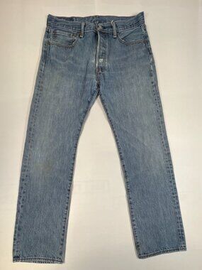 Levi's 501 Men 32x30 Straight Leg Button Fly Blue Denim Jeans Medium Wash
